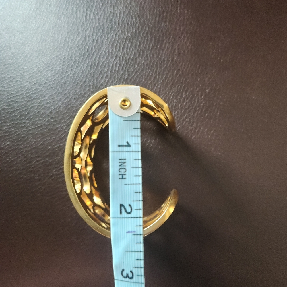 Rare Vintage Coach Gold Signature Monogram Cuff Bangle With Dust Bag - Picture 4 of 11